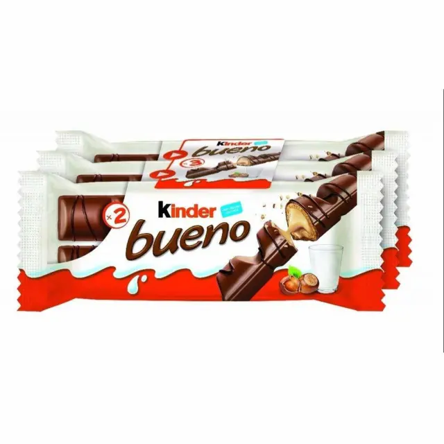 FERRERO Kinder Bueno Classique Snack Chocolat Crème Noisette 3 X Pack 2PZ