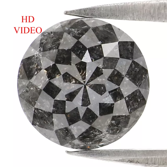 2.49 CT Natural Loose Round Rose Diamond 8.15 MM Salt And Pepper Diamond KDL202