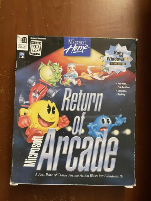 MS Home Return Of Microsoft Arcade game for Win95 3.5in Diskettes NOS