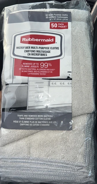 Rubbermaid 50PK 12”x12” microfiber cloth towels, for cleaning/ wiping/polishing