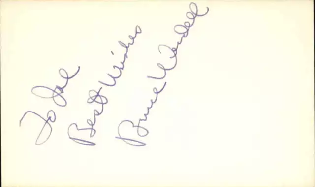 Bruce Wendell Actor Peter Gunn Signed 3" x 5" Index Card