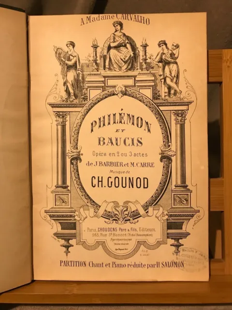 Charles Gounod Philémon et Baucis partition chant piano éditions Choudens