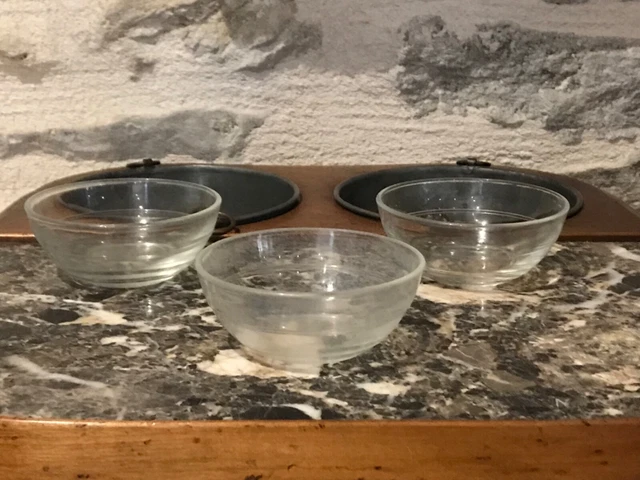 Vintage 6 ramequins/verre orange ambre/marque française