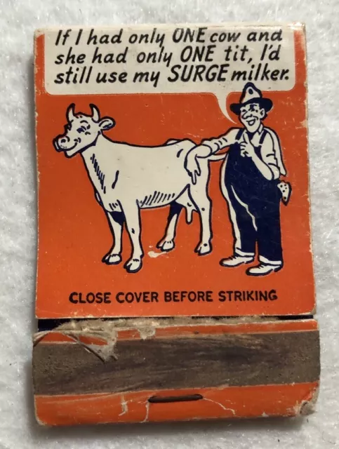 Surge Dairy Farm Equipment Estherville, Iowa Matchbook Cover