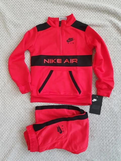Tuta NIKE AIR bambini 3-4 anni rossa set 2 pezzi ragazzi ragazze fondo jogger