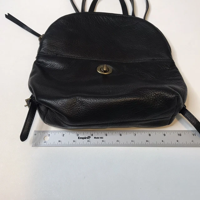 Sac à dos doux en cuir galet Margot New York sac à main noir sac convertible 2