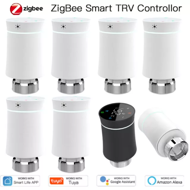 Tuya ZigBee Smart Thermostat Radiator Valve TRV Programmable for Alexa Google UK