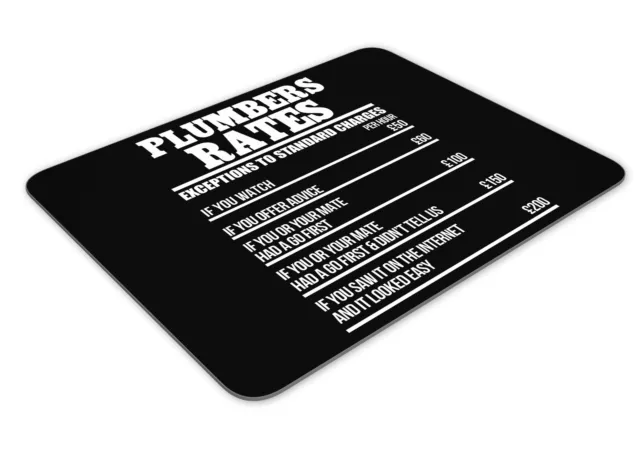 Plumbers Rates Funny Mousemat Office Rectangle Mouse Mat Funny