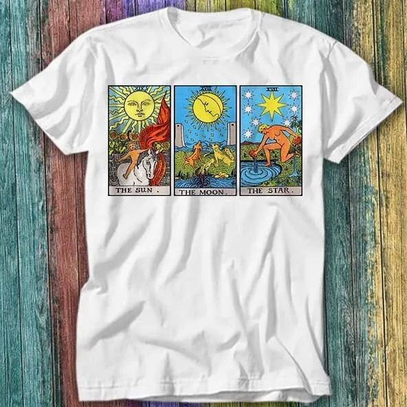 Tarot Cards Magic The Sun Moon Star T Shirt Top Tee 466
