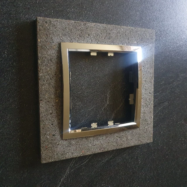 Plaque Simple Hager Kallysta EPURE Verre Cristal Nuage - Pour Interrupteur - Occasion Sans Emballage