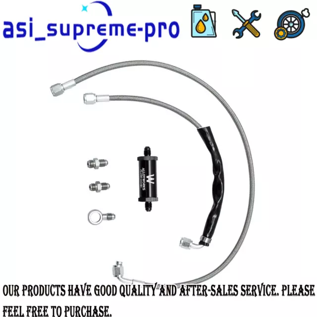 For FG Ford Falcon XR6/G6 Turbo Braided Oil Feed Line Kit 40 Micron Filter PRO