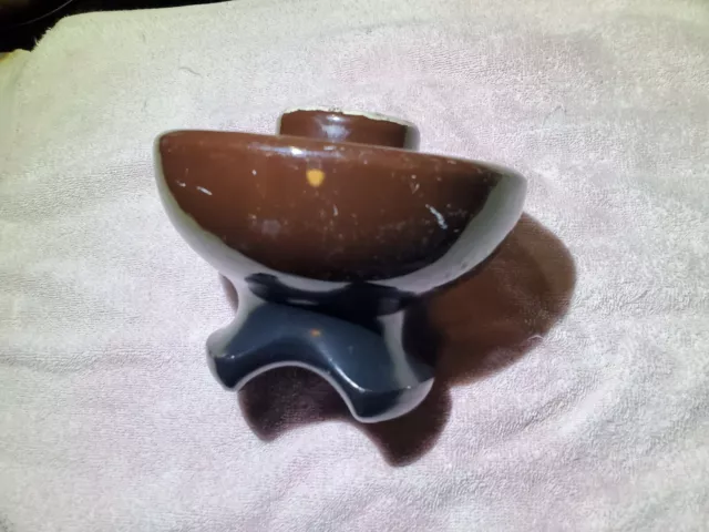 1 large two tone brown black  ceramic  Porcelain Insulator 2