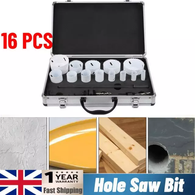 16pcs 16-76mm Makita Electrician Bi-Metal HoleSaw Set Plumber Hole Saw Drill Bit