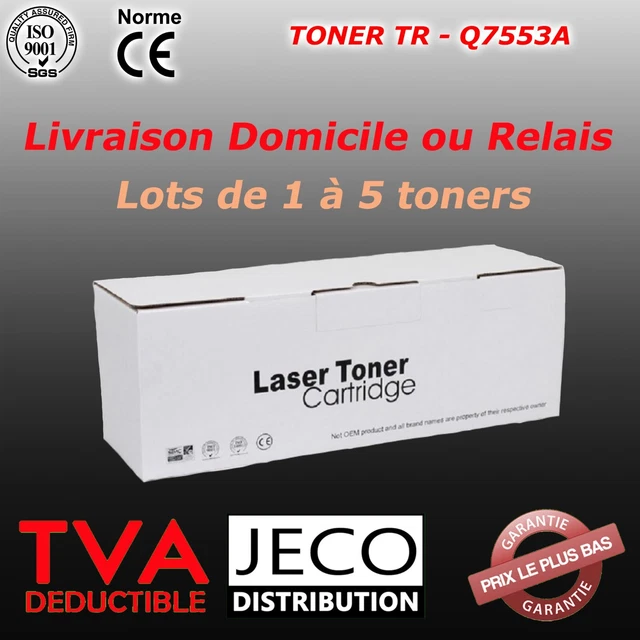 Toner Compatible Noir Pour Imprimantes HP (LaserJet 1160, 1320, Etc.) - Réf Q5949XQ7553X, Neuf