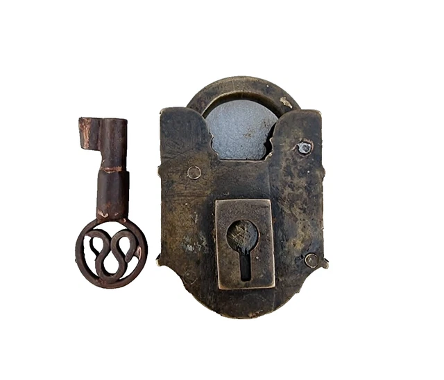 Ancien verrou en fer forgé pour porte,serrure ferrure