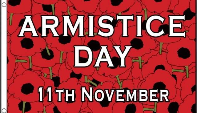 ARMISTICE DAY REMEMBRANCE Flag Poppy Military Army Lest We Forget Navy ...