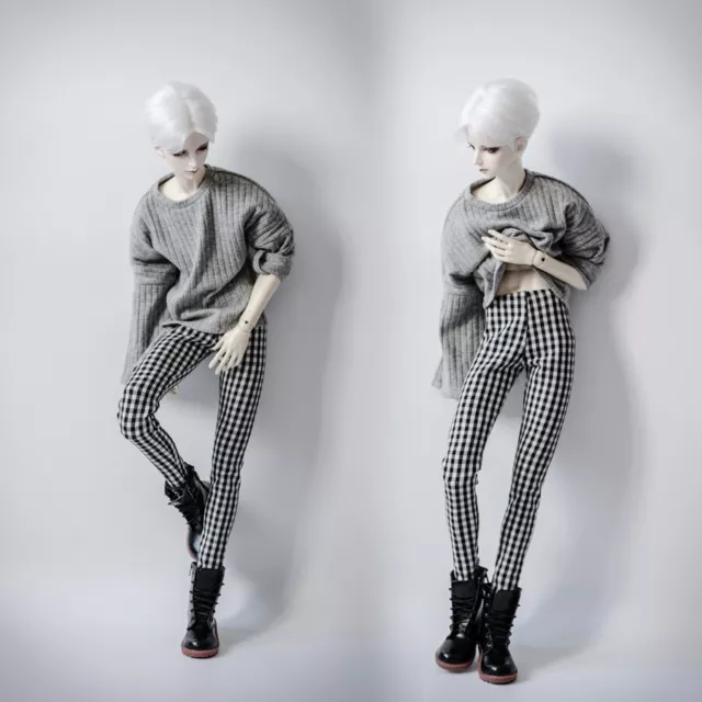 NEW Black White Lattices Trousers/Pants 1/4 1/3 SD MSD POPO68 BJD Doll Clothes