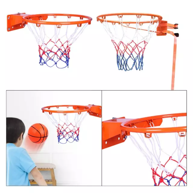 Panier de basket et filet de basket-ball à cadre en acier pour enfants et