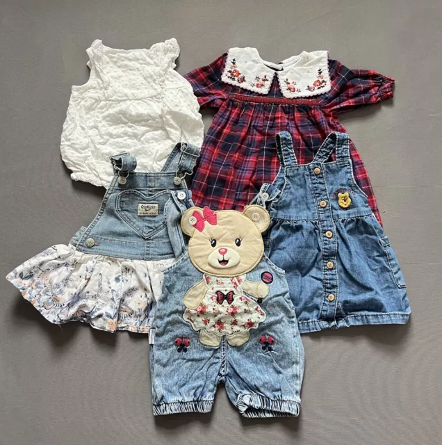 Newborn Baby Girl Clothes Bundle 3-6 Months Outfits First Size Dresses Dungarees