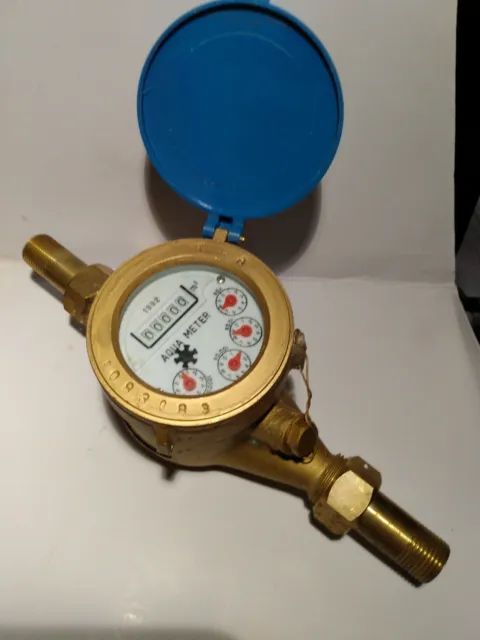 Water Meter Aquameter 92083083 1992 15mm Brass Meter Great Condition