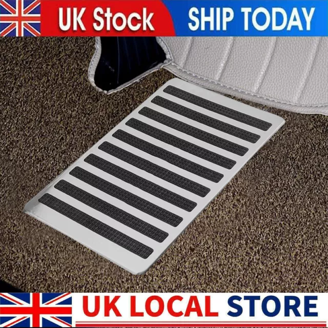 Stainless Steel Car Floor Heel Plate Pedal Carpet Pad Non-slip Foot Rest Mat x1