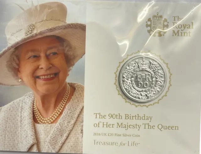 2016 90Th Birthday £20 - Bu - Twenty Pounds Fine Silver Coin - Uk Coin Pack