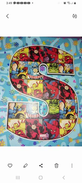 Marvel Comics Wooden Letter "S"  Wall Hanging Art Kids/Room Decor 10" x 8" x 1"