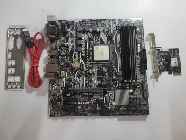 ASUS PRIME B350M-A Motherboard w/AMD Ryzen 2200G, 16GB RAM, WIFI