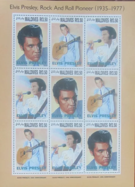 Francobollo Elvis Presley King Of Rock And Roll Mini Foglio Nuovo Nuovo Di Zecca