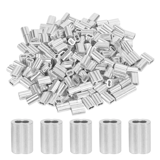 200PCS 1/16 Inch Cable Ferrule Set Aluminum Alloy Crimping Loop Sleeve for WirB6