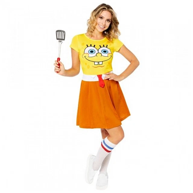 SpongeBob Womens Adult Costume Fancy Dress Up Costume Book Week Party Size 8-10 SpongeBob Womens Adult Costume Fancy Dress Up Costume Book Week Party Size 8-10