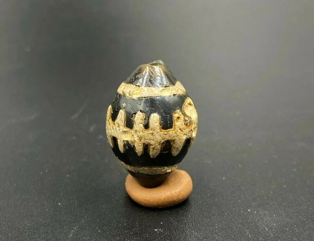 Old Antique Pyu Culture South East Asia Burma Painted Etched Phum Dzi Bead