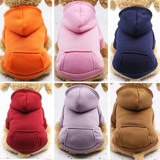 Pet Dog Hoodie Sweater Jumper Coat Warm Clothes Puppy Apparel Hooded Jacket UK