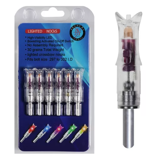 6x Crossbow LED Lighted Nocks ID7.6mm Bowstring activited Crossbow Bolts Nock 2