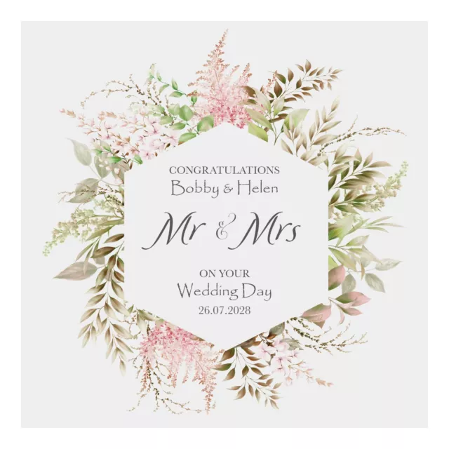 Personalised Wedding Day Card Mr & Mrs Luxury - Handmade UK