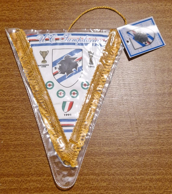 Fanion Vintage Sampdoria Années 90 – Pennant Supporter Multicolore, Collection