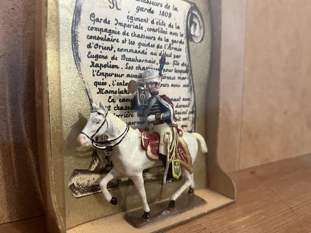 Vieux Soldat CBG Mignot : Chasseur à Cheval Du Premier Empire, Figurine 1:32 En Plomb Peint
