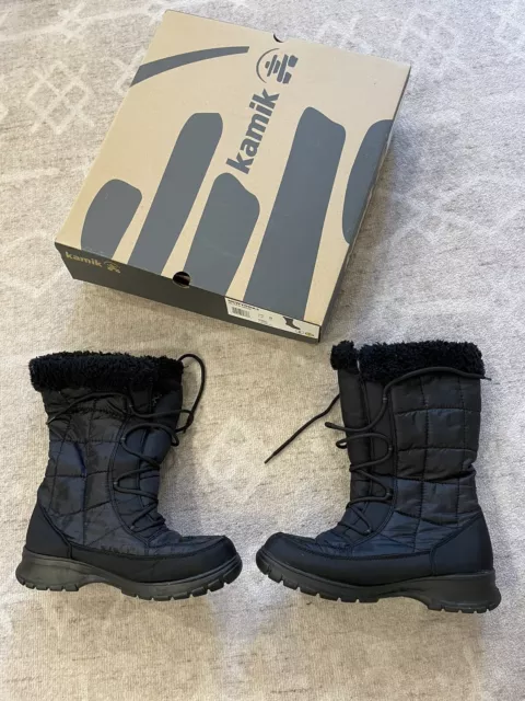 Kamik Newyork2 Womans SZ-8Waterproof Snow Boots,Faux Fur, Black