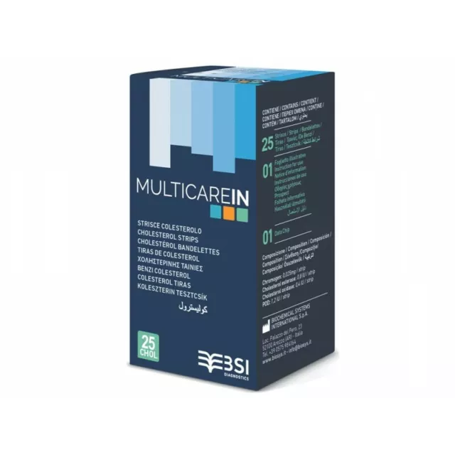 MULTICARE MulticareIn - 25 Test Strips For Cholesterol Measurement