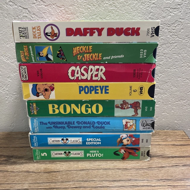 KIDS CARTOON VHS Lot. Vintage. Mickey Popeye Casper Daffy Duck Heckle