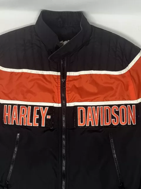 Vintage Harley Davidson Motorcycles Racing Black Nylon Jacket (M)