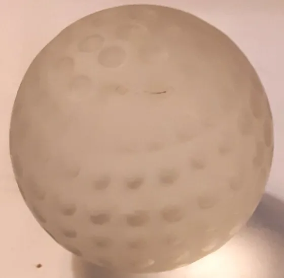 Paper Weight Frosted Glass Golf Ball 2 1/2 “ Tall