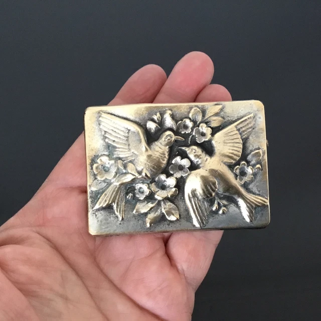 Broche Ancienne En Bronze – Style Art Déco, Vintage