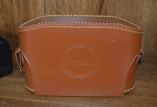 Estuche de campo de cuero turístico vintage década de 1950 Kodak solo y caja original