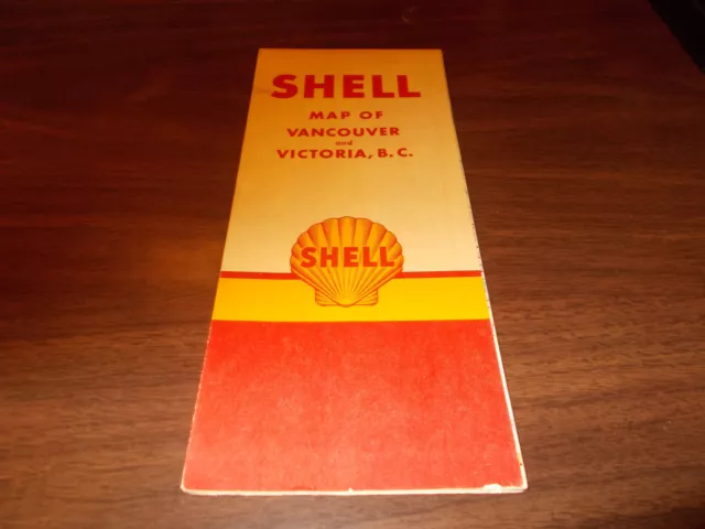 1951 Shell Vancouver and Victoria Vintage Road Map