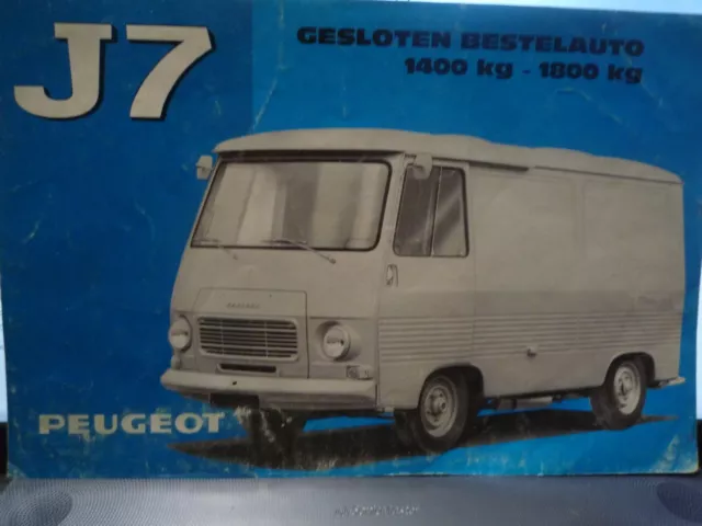 PEUGEOT J7 SEPT 1968 Sales brochure catalogue prospektus 6p Neerlandais