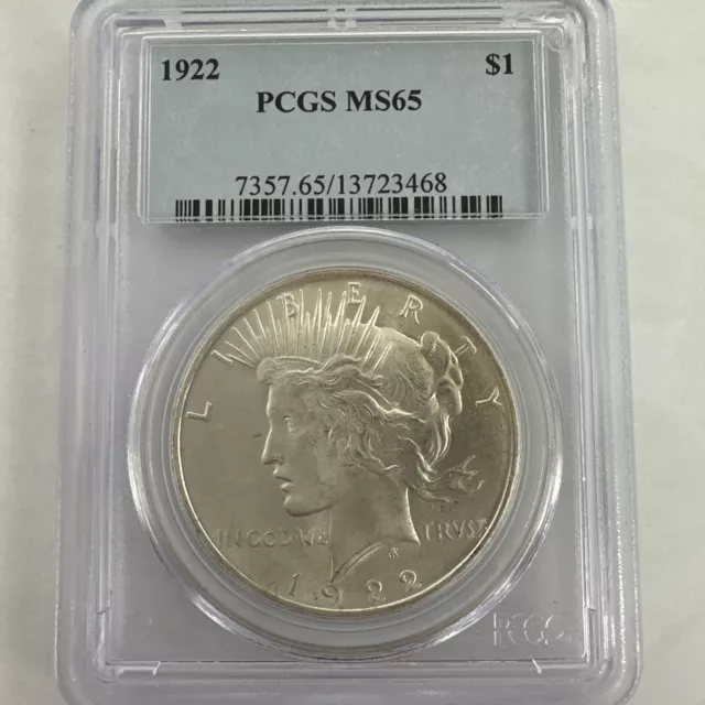 1922 Peace Dollar MS-65 PCGS Beautifully Toner/toning Started. Great Monster