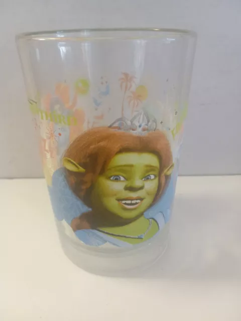 McDonalds Shrek The Third Glass Cup Fiona DreamWorks 2007 Vintage Collectible 5"