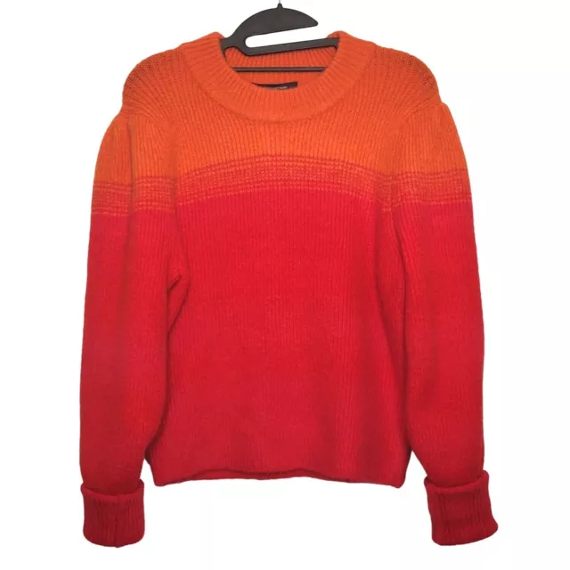 NWT FRENCH CONNECTION Sweater Women Sz MEDIUM Orange Space Dye Alpaca Blend