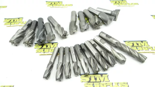 20 Assorted Hss Hsco End Mills 9/16" To 1-1/2" Dia B&S Osg Anser